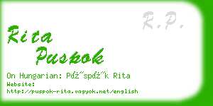rita puspok business card